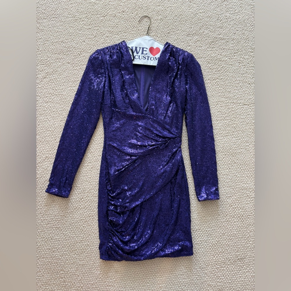 Elegant Purple Sequin Dress